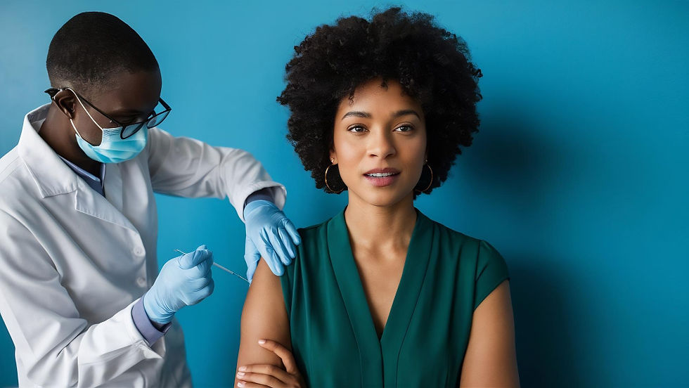 Mulher recebendo vacina contra o HPV como forma de prevenção em Escada-PE