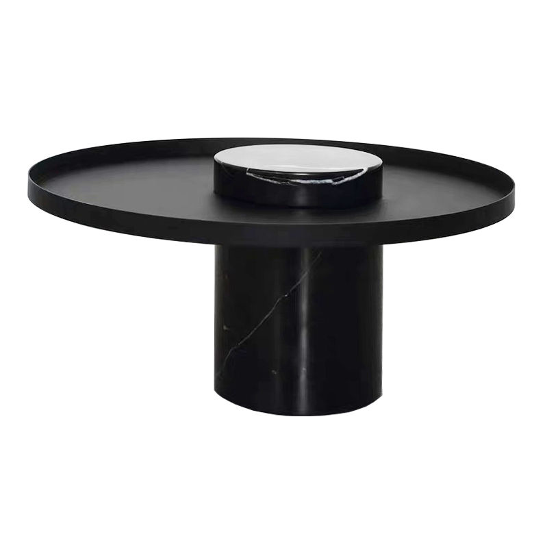 โต๊ะกลางท็อปเหล็ก ฐานหินอ่อน D70