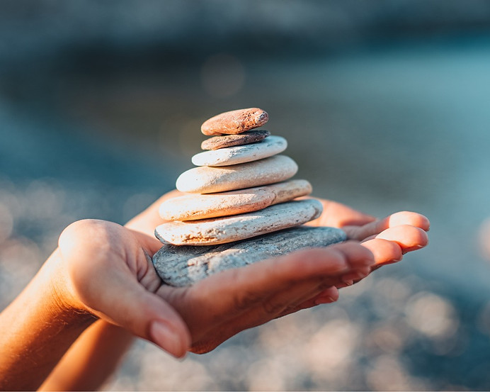 Stacked zen stones symbolizing balance and calm
