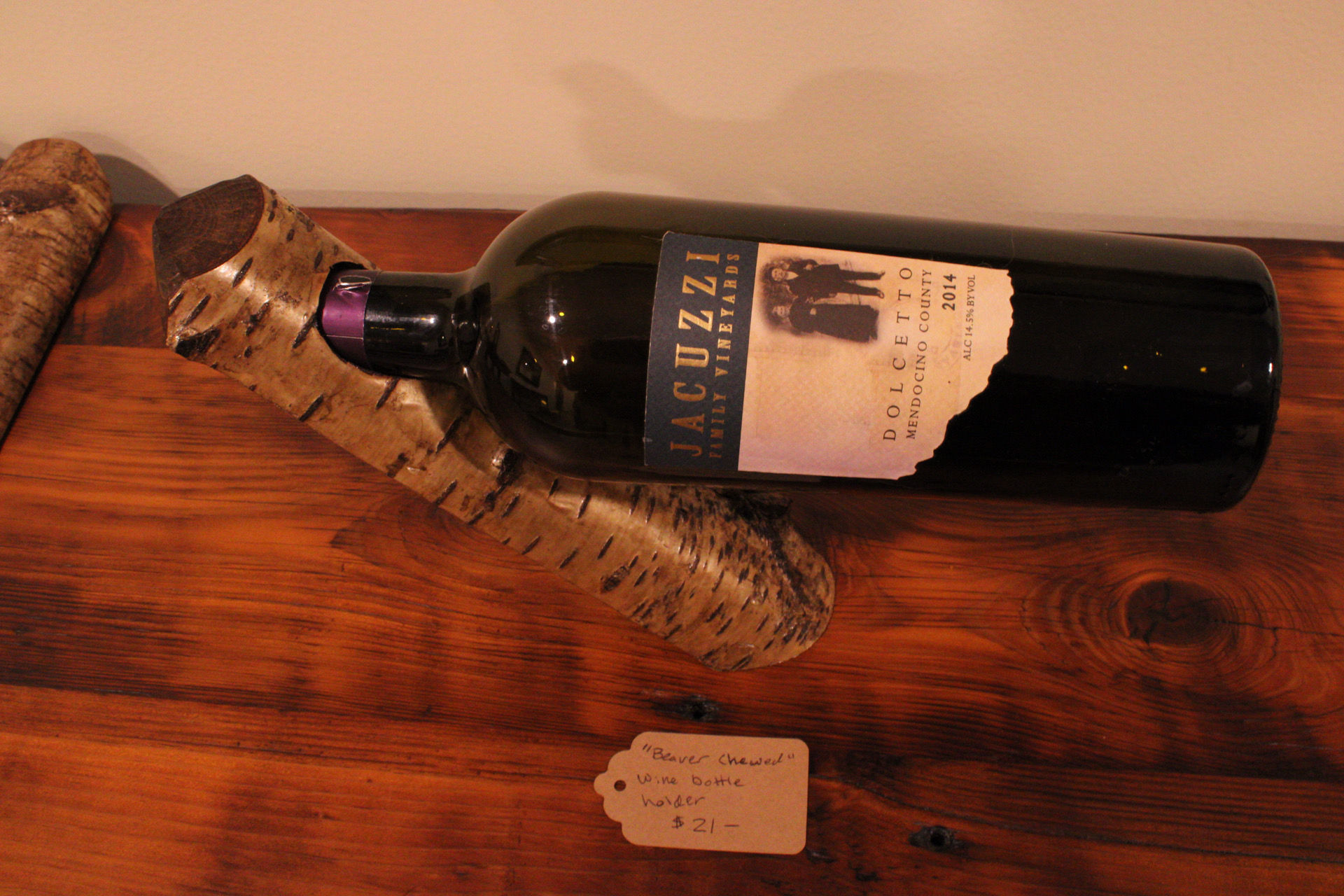 Yellow birch Wine bottle holder