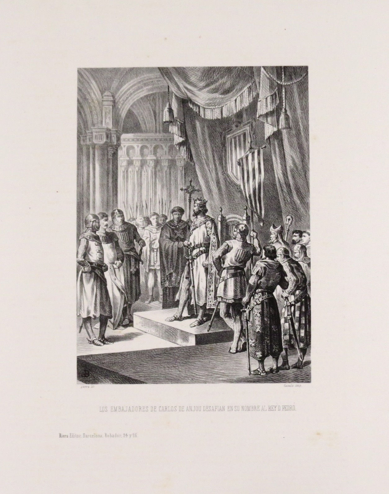 Los embajadores de Carlos de Anjou desafían en su nombre al Rey D. Pedro