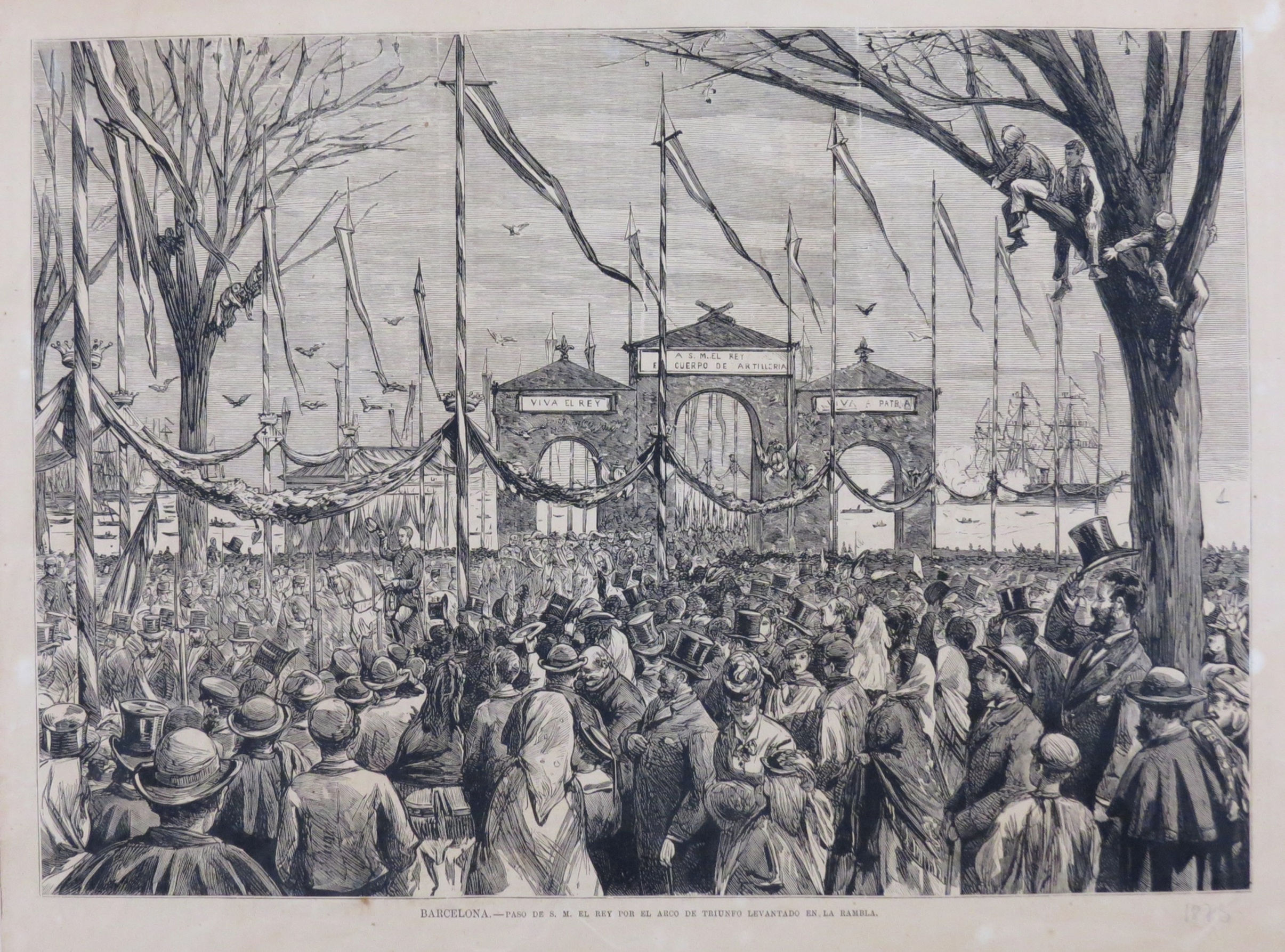 Barcelona - Paso de S. M. el Rey por el Arco de Triunfo