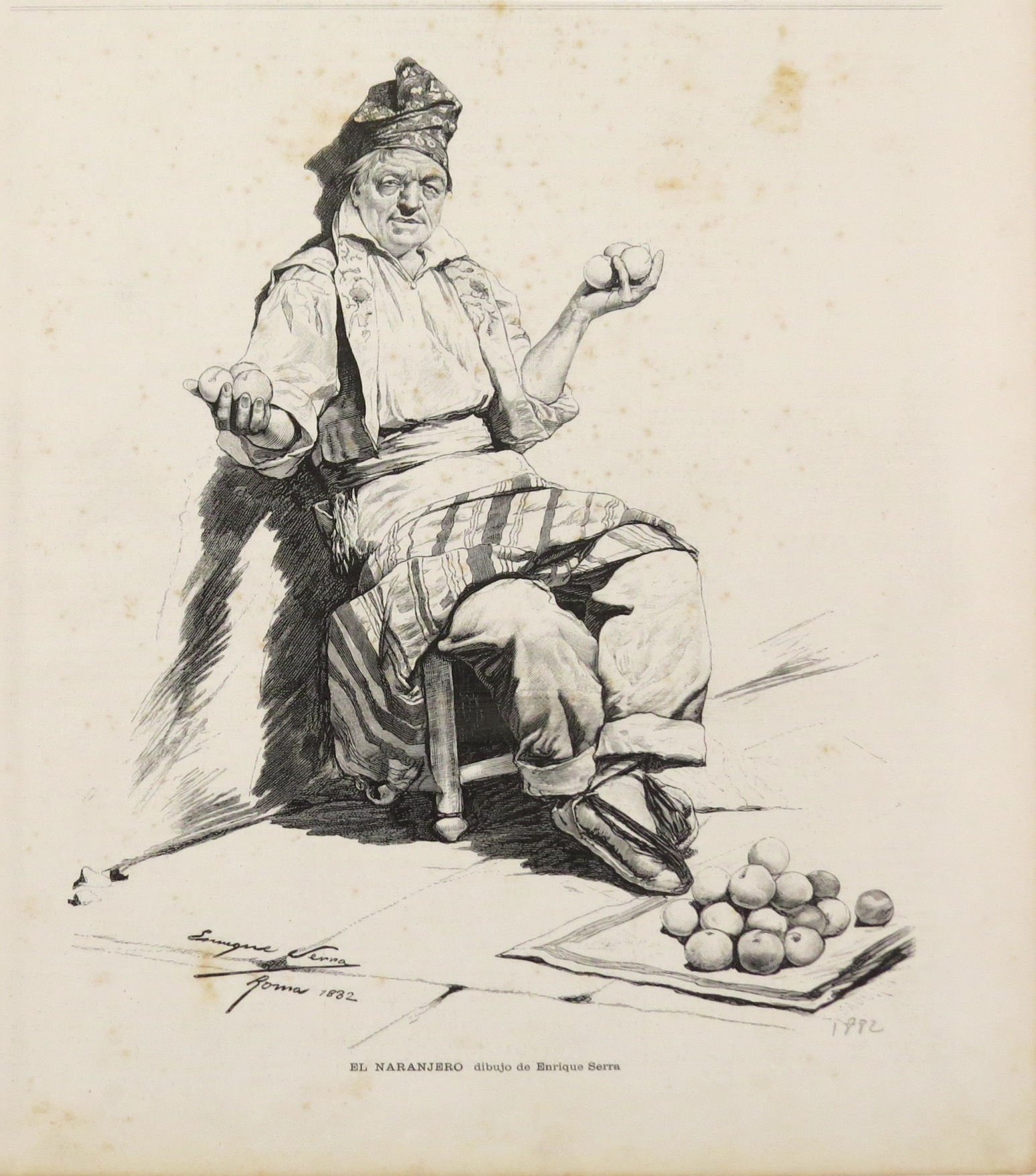 El Naranjero - Dibujo de Enrique Serra