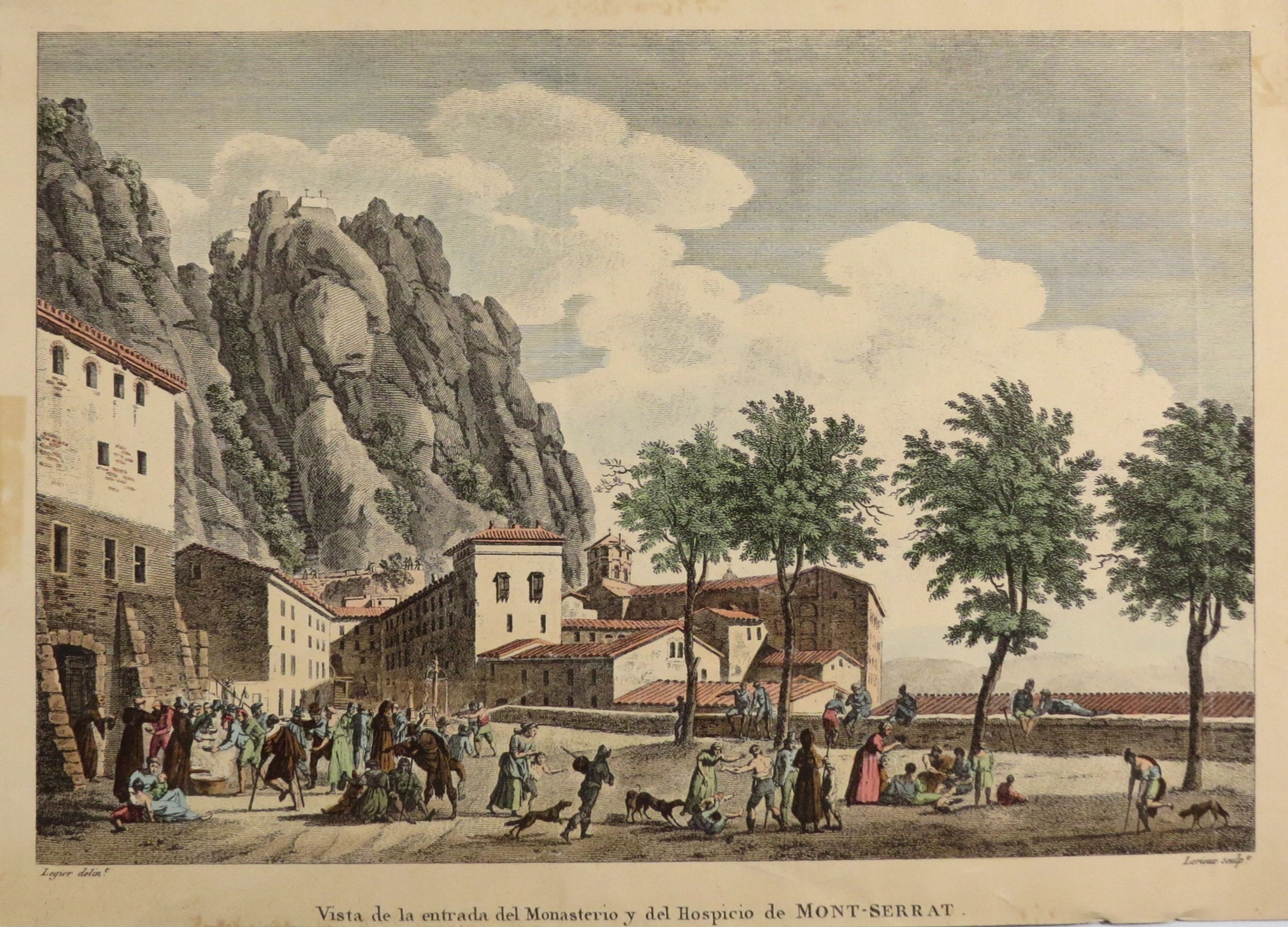 Vista de la entrada del Monasterio y del hospicio de Mont-Serrat