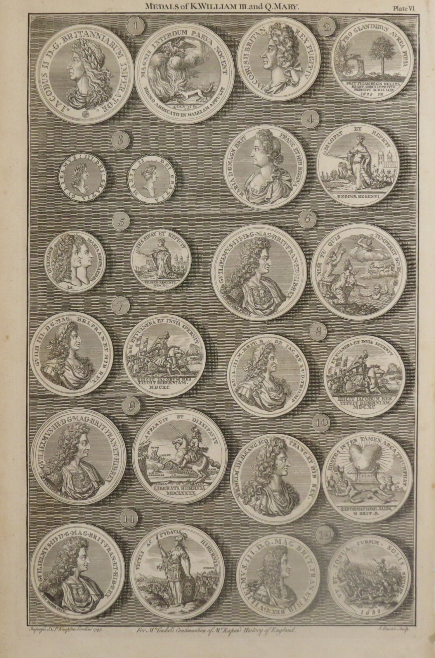 Medals of King William III and Quenn Mary Plate VI