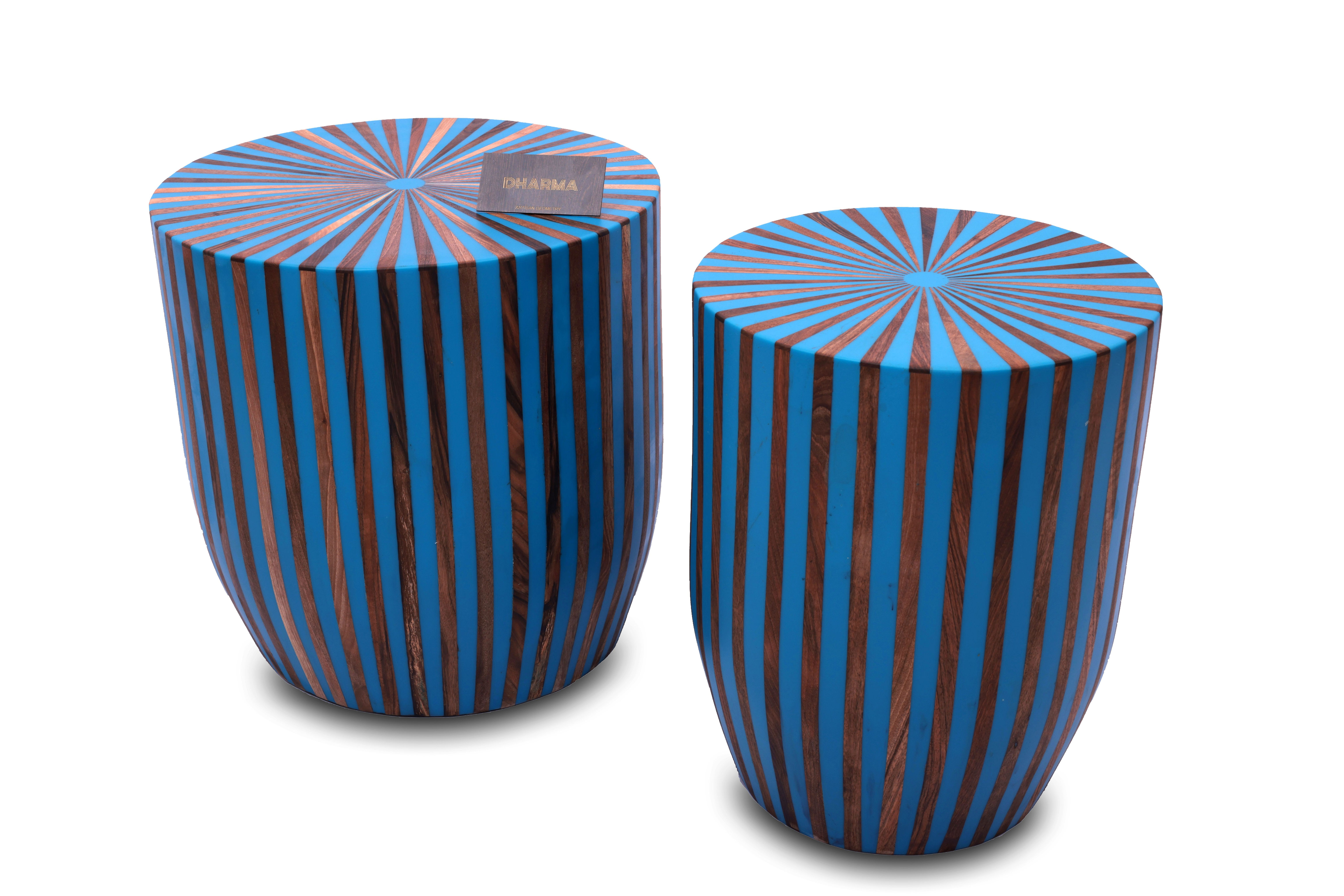 TONGA L Noyer/Bleu mer