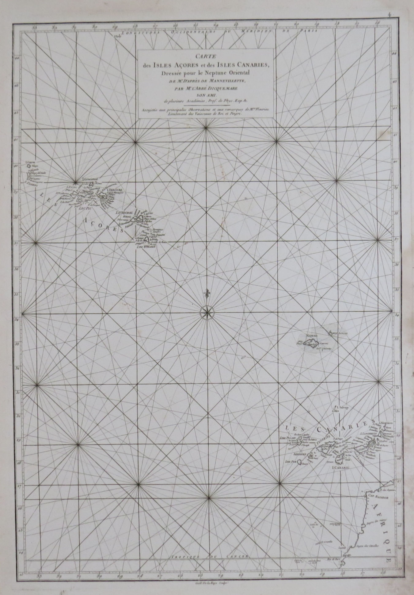 Carta Náutica de Las Islas Azores y de Las Islas Canarias 1775