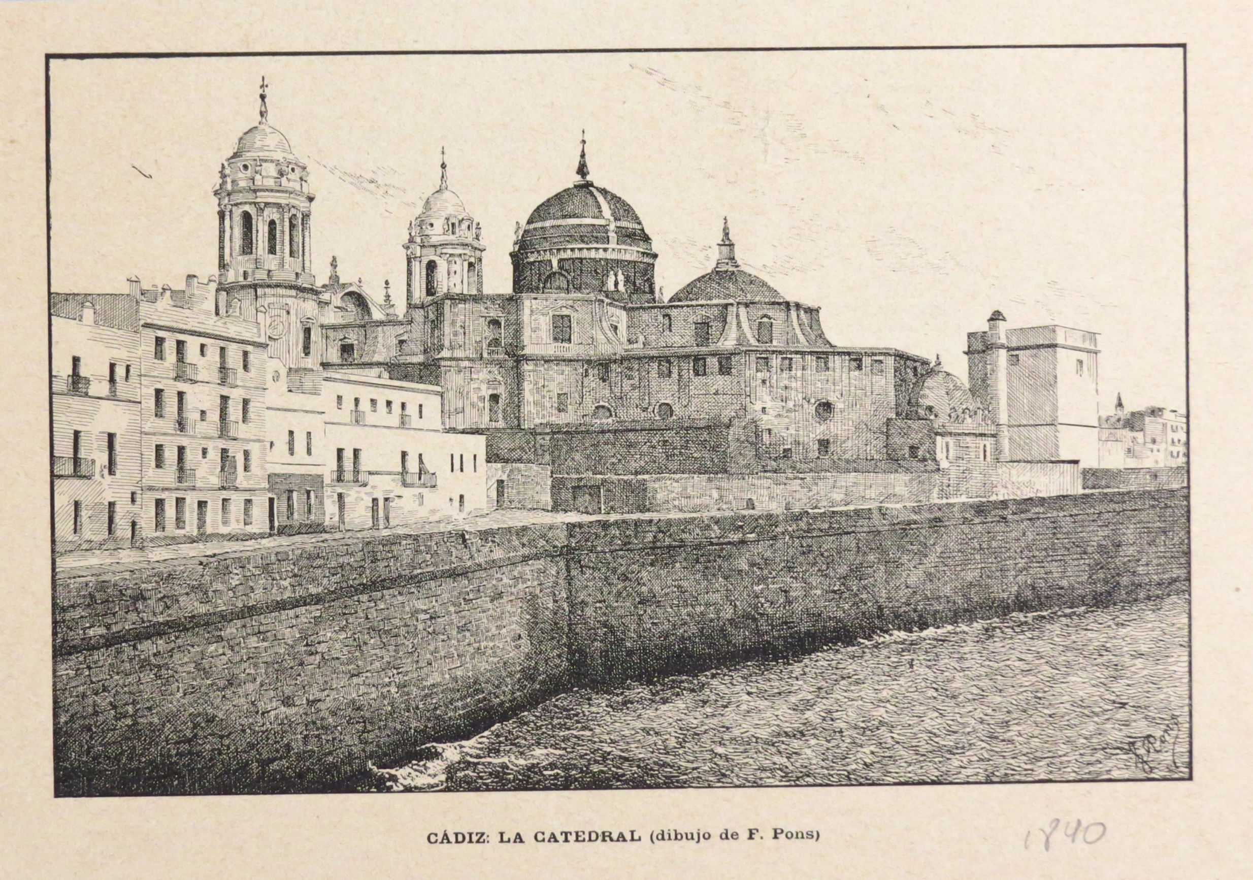 Cádiz - La Catedral ( Dibujo de F. Pons )