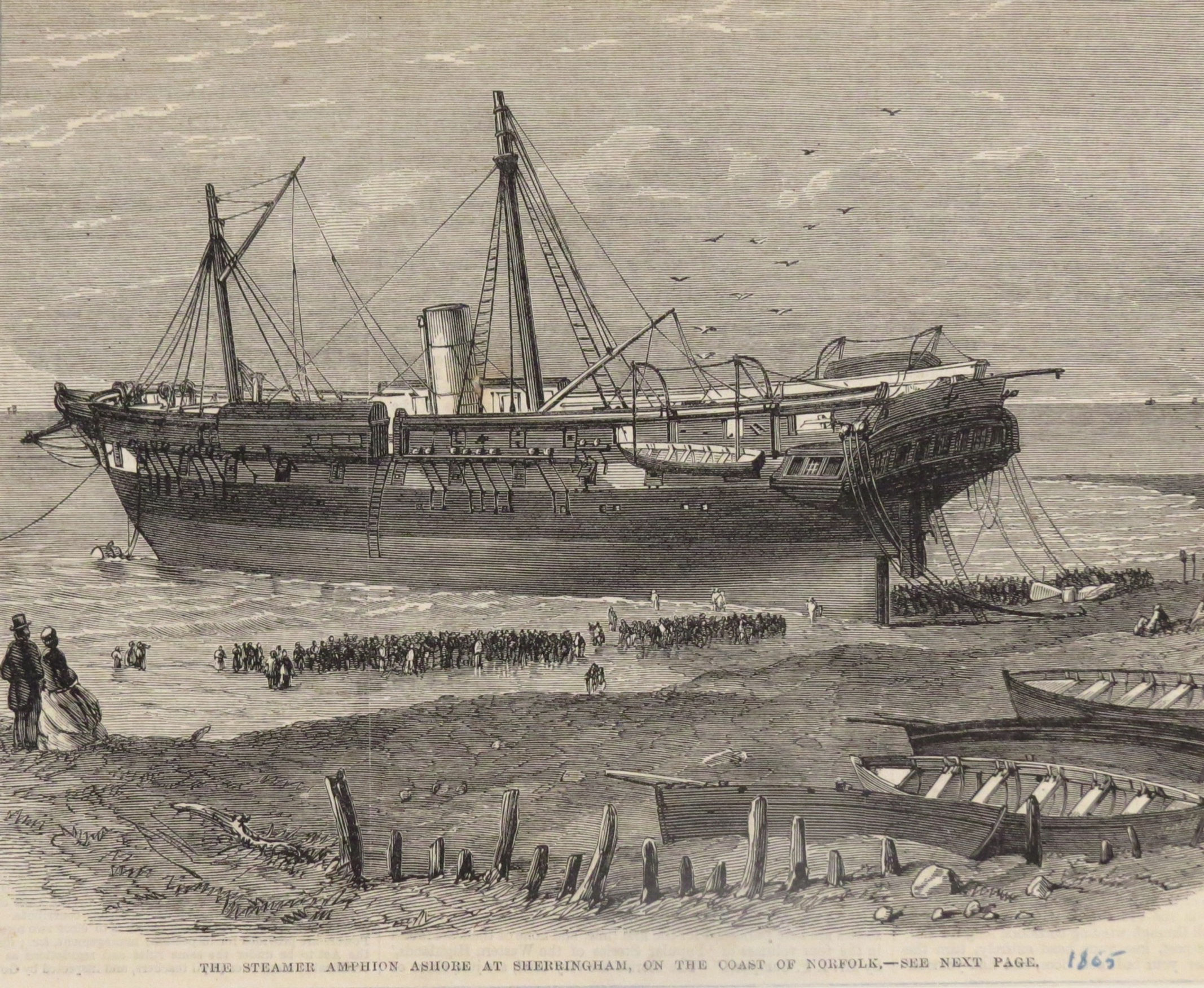 The Steamer Amphion ashore at Sherringham