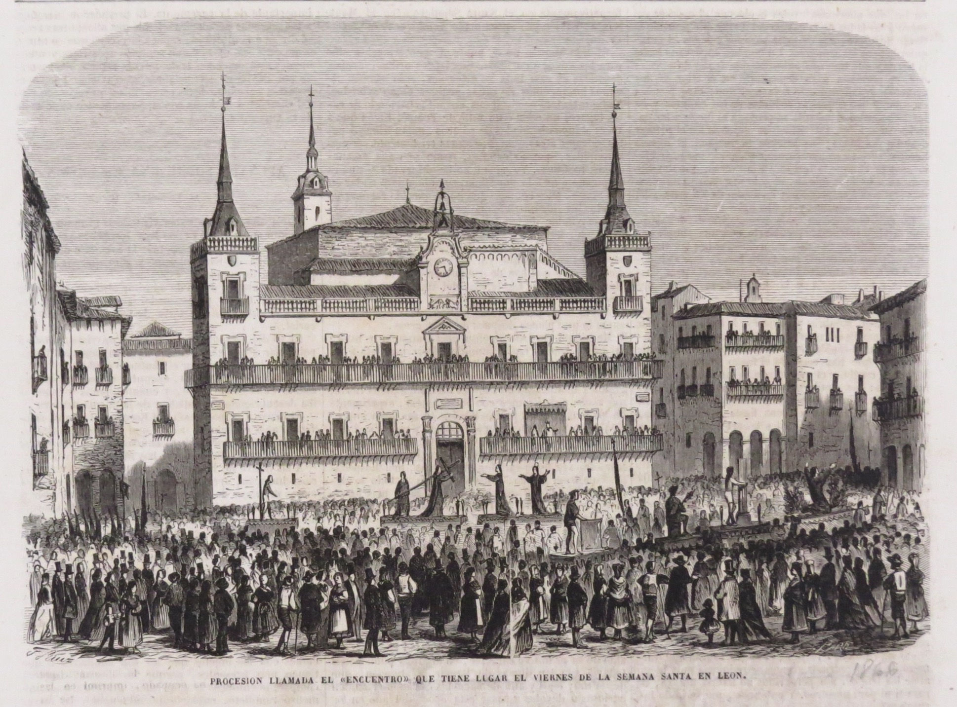 Procesión llamada " El encuentro " el viernes Santo de Semana Santa en León