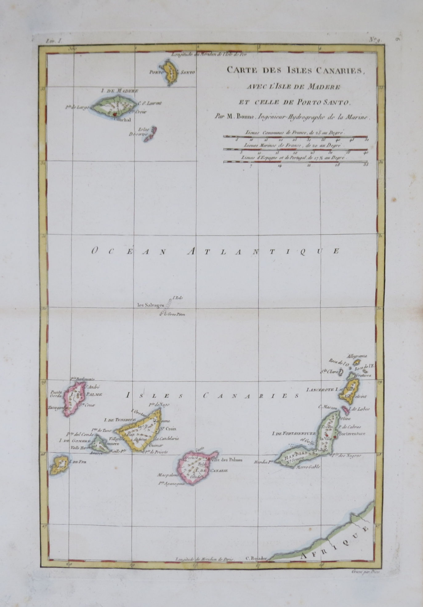 Mapa de las Islas Canarias 1781 Vertical