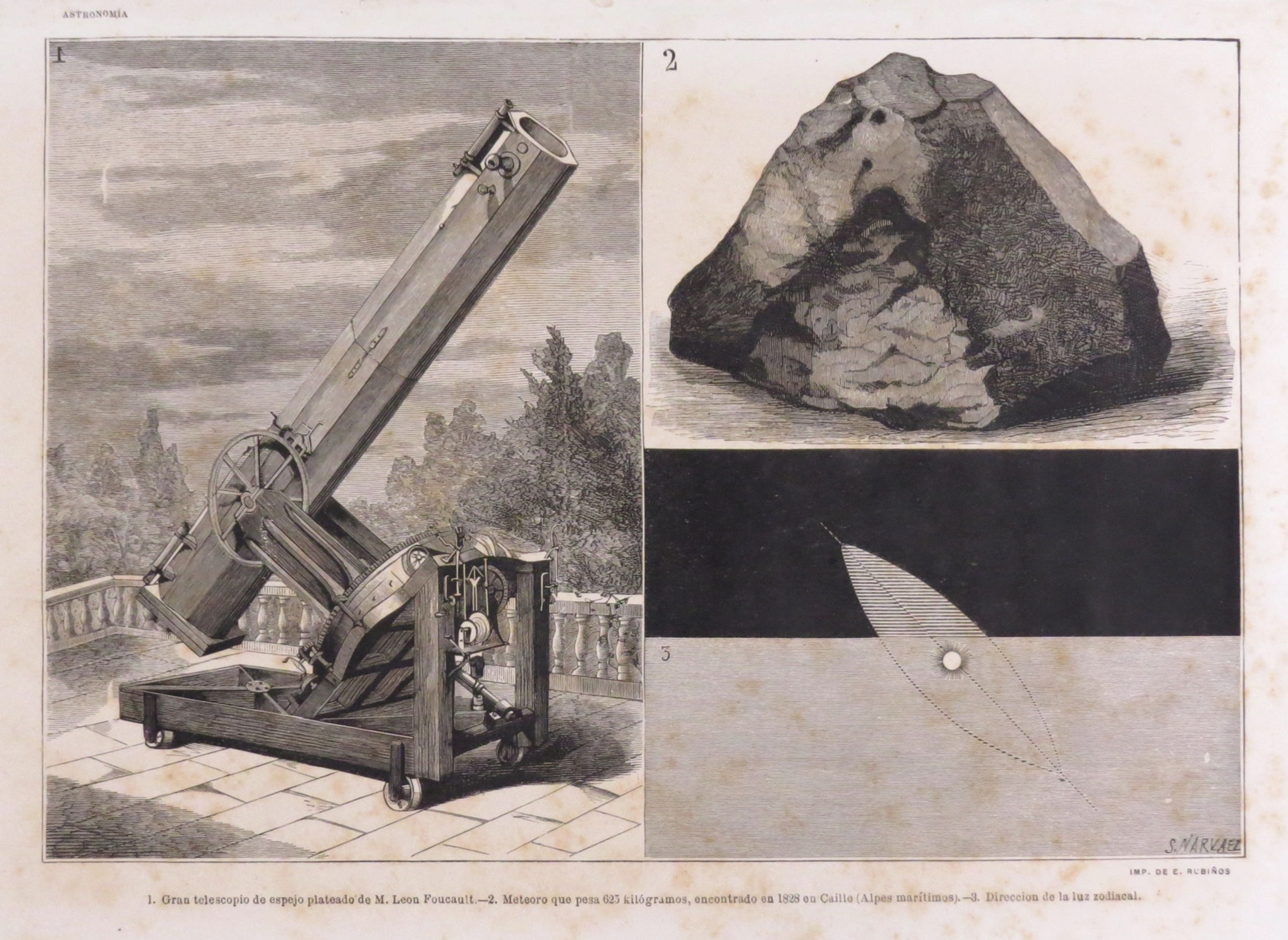 Gran Telescopio de espejo plateado de M. Leon Foucault