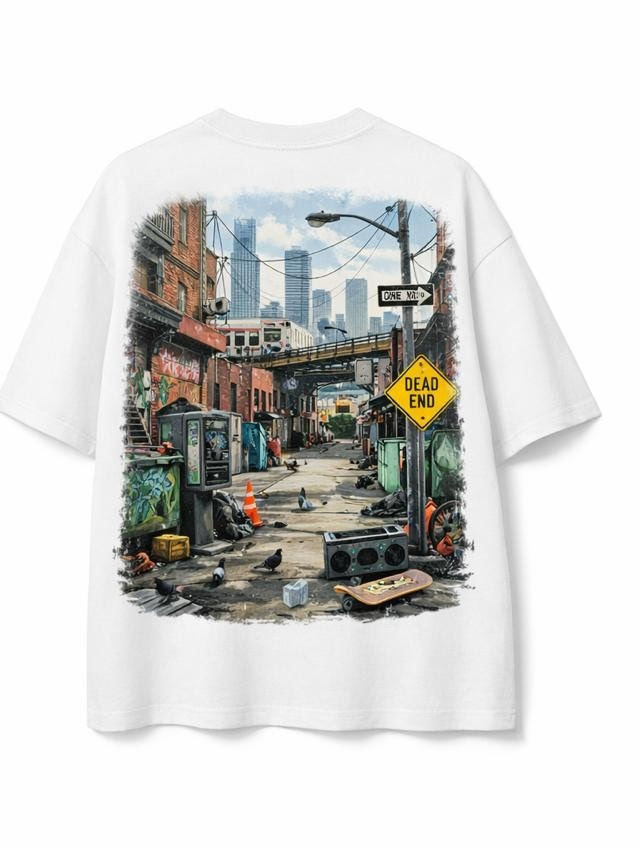 CAMISETA BRANCA COM A ESTAMPA NAS COSTAS