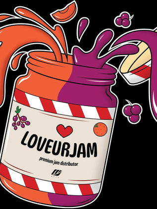 Third draft of the full jam jar artwork on black