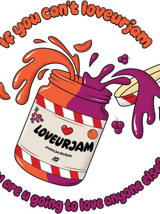 Final MUTE x LOVEURJAM back print artwork with the slogan