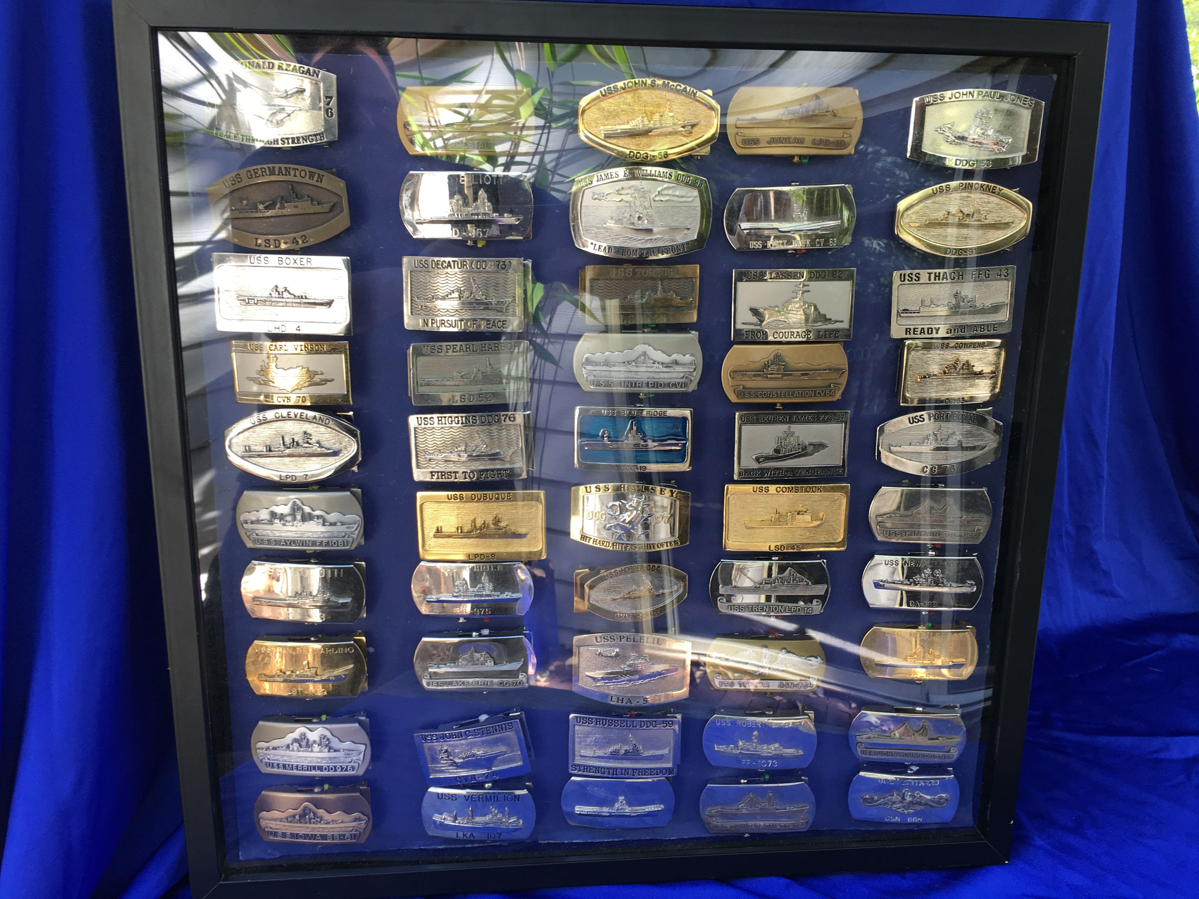 US Naval Ship Belt Buckle Collection