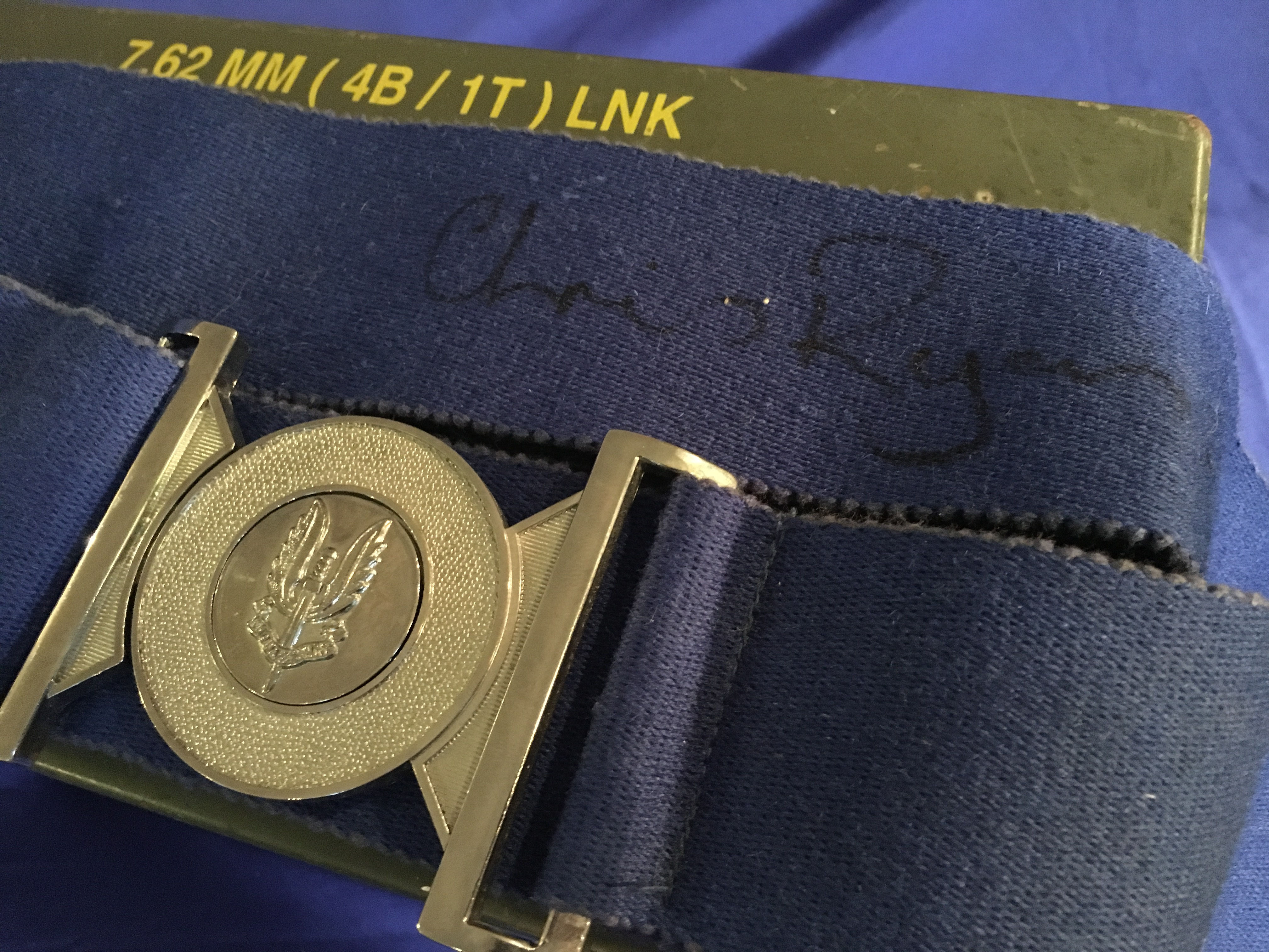 Chris Ryan autographed British SAS Stable Belt