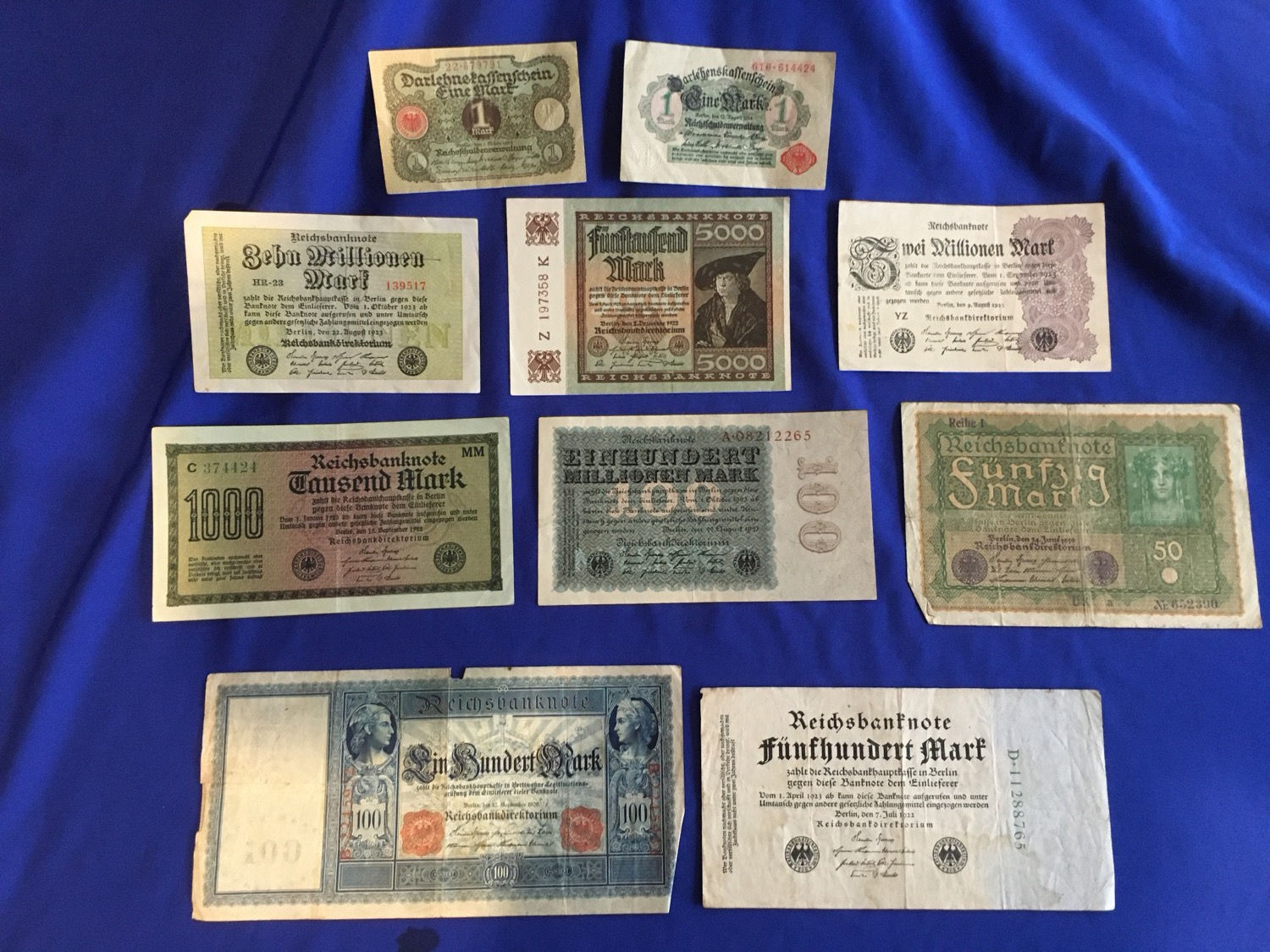 German 1910-1923 bank notes including hyperinflation  period (124)