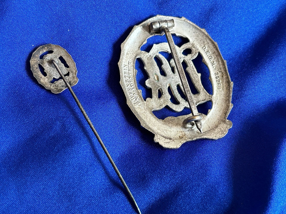 Thumbnail: Pre 1937 German DRL Sports Badge and Pin in silver (G718)