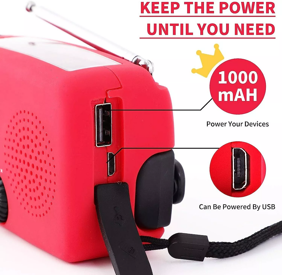 Miniatura: Emergency  Radio Crank Solar Hand Weather 1000mAh Power Bank Charger Flash Light