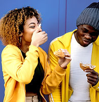Eating Hamburger