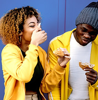 Eating Hamburger