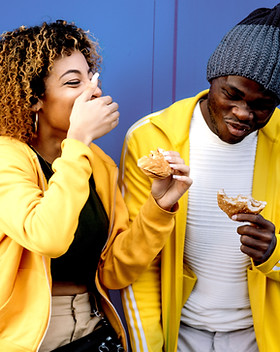 Eating Hamburger