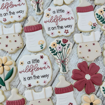 Wildflower Baby Shower Cookies