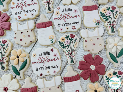 Wildflower Baby Shower Cookies