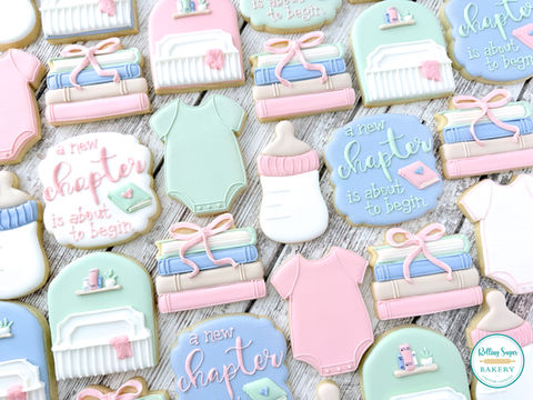 A New Chapter Baby Shower Cookies