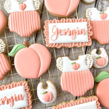Peach Baby Shower Cookies