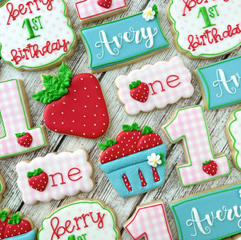 Berry 1st Birthday Cookies