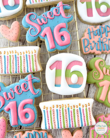 Sweet 16 Birthday Cookies