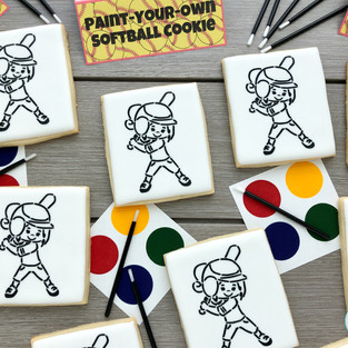 Paint-Your-Own Softball Cookie