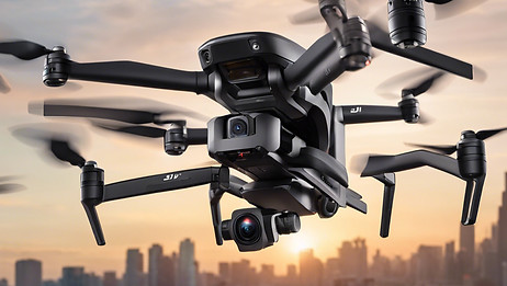 Create an image with multiple dji drones flying and Providing surveillance.jpg