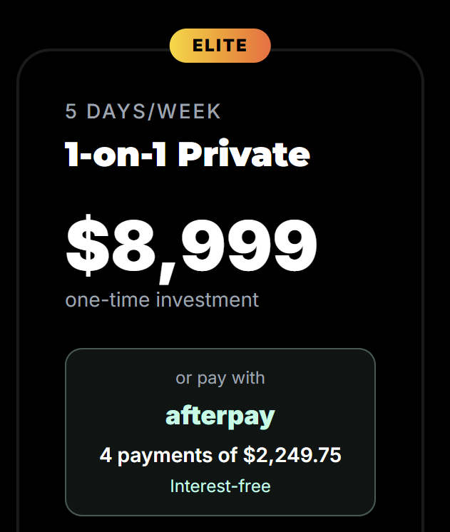 5 Days/Week  1-on-1 Private