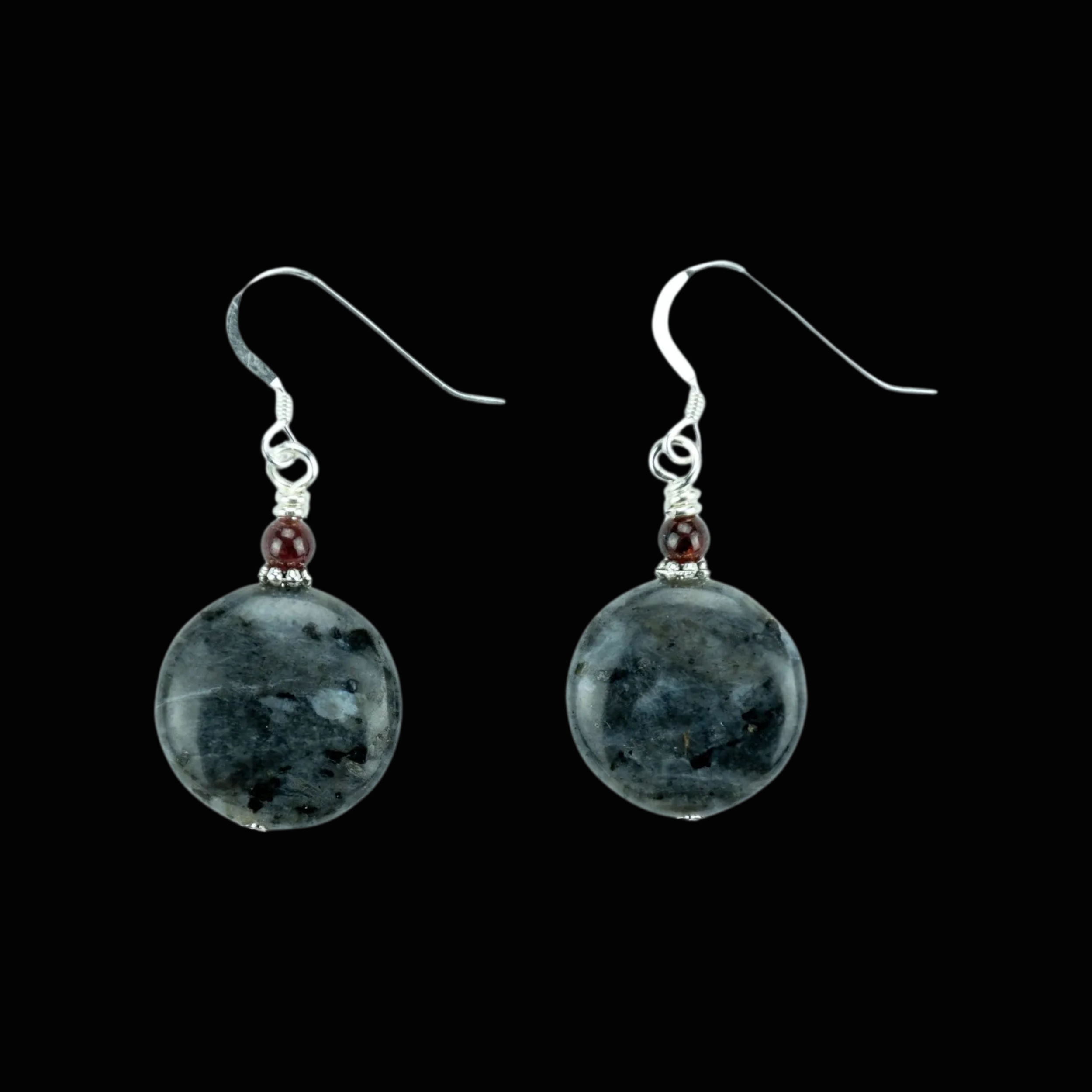 Labradorite and garnet earrings