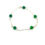 Thumbnail: Silver chain anklet accented with green gemstone beads