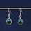 Thumbnail: 8mm green tigers eye earrings with 14k gold filled French ear wires. 
