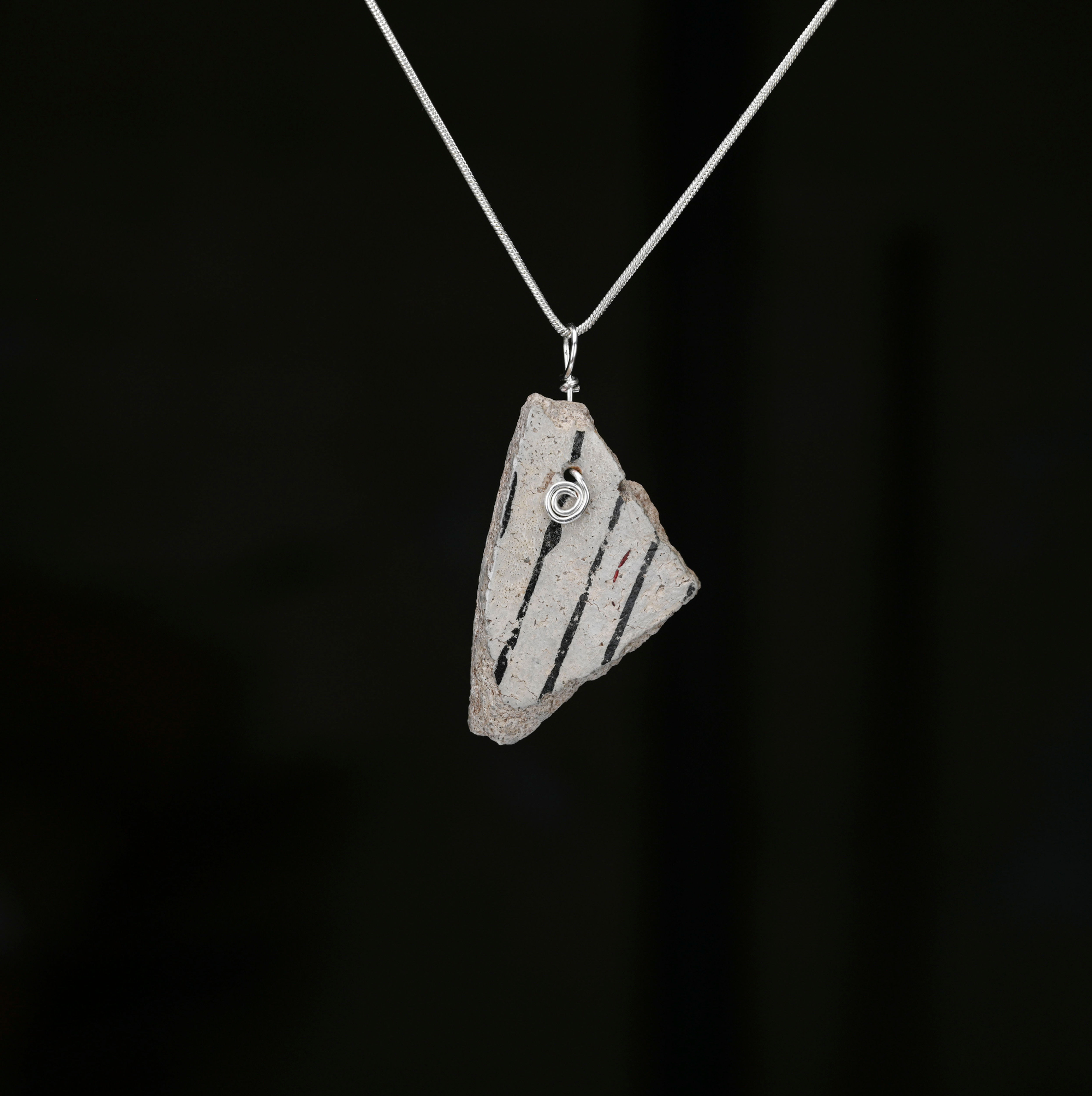 Pottery Shard Pendant - choice of chain or cord