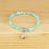 Thumbnail: Green Moonstone Bracelet with Silver Heart Charm