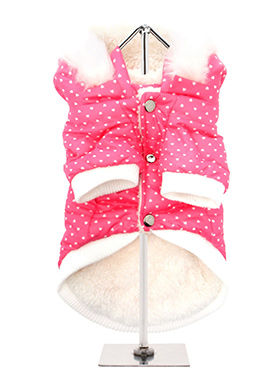 Thumbnail: Thermo Pink Hearts Quilted Parka