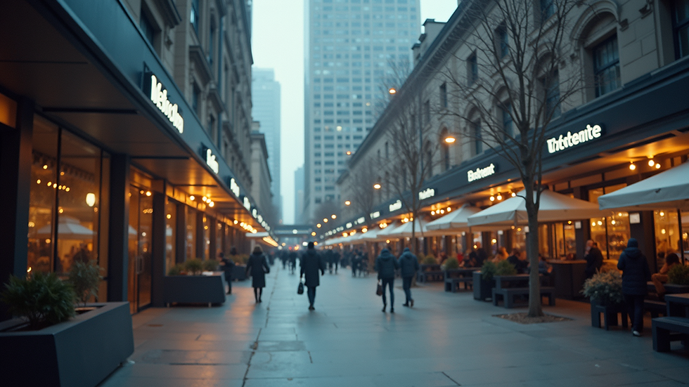 Wide angle view of a city center venue location