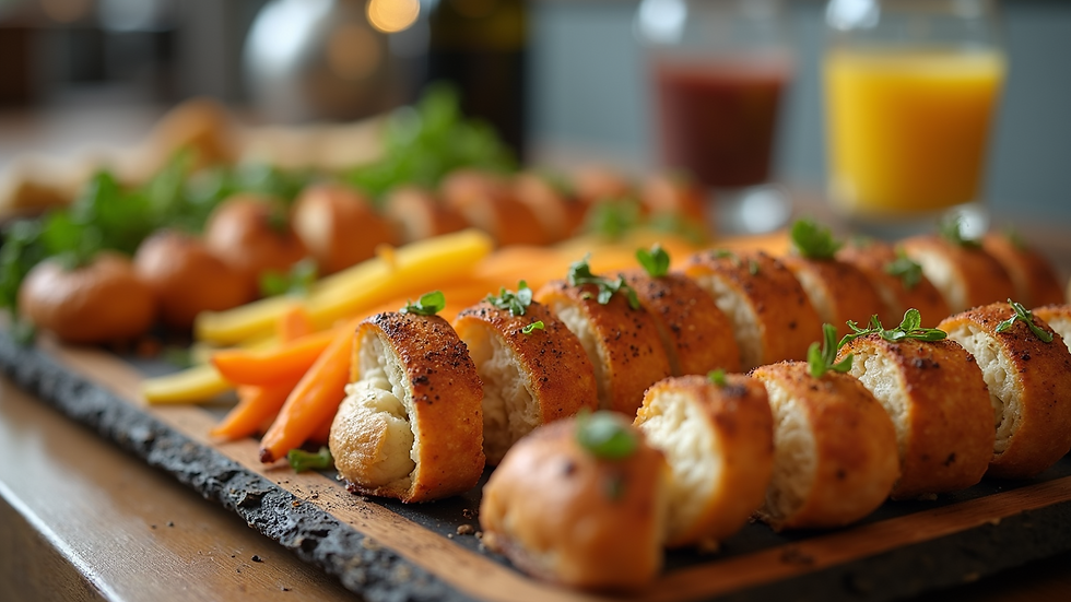 Close-up view of tasteful buffet selection