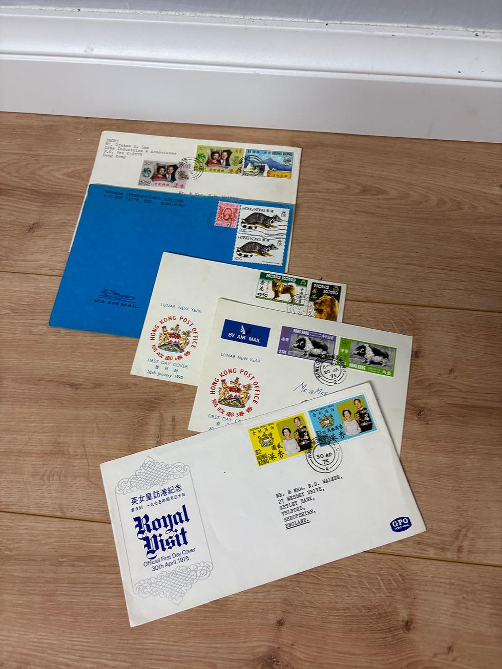 Thumbnail: Lot of 5 Hong Kong First Day Covers 1970–1975