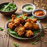 Vegetable Pakoras with chutney