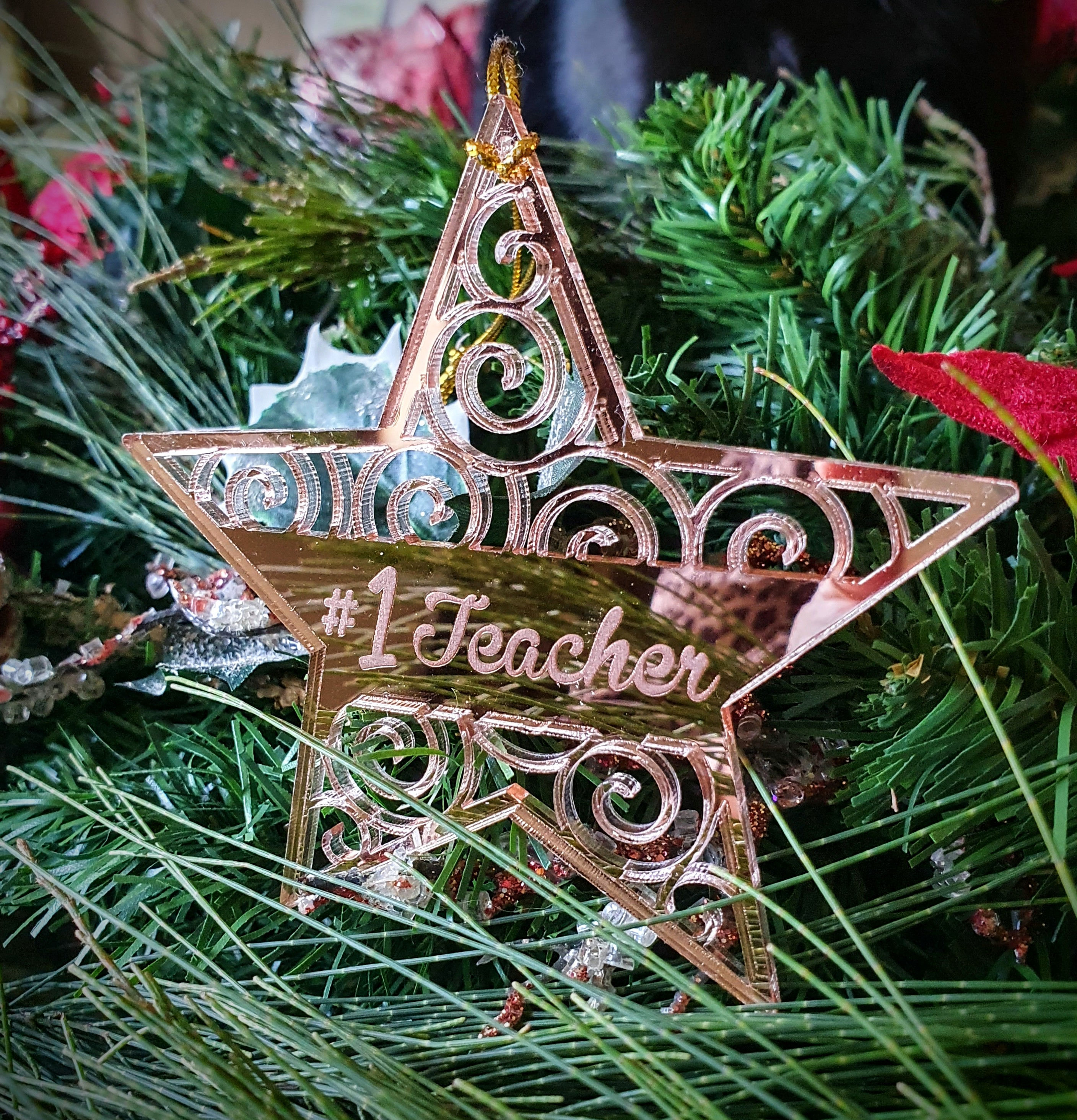 Teacher - Mirror Christmas Ornament