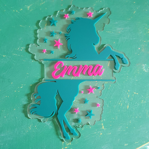 Personalised Name Wall Art Unicorn Hashtag Print NZ