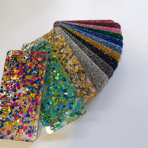Acrylic Sample Swatches - Glitter - Group 6 | Clarke Craft Supplie
