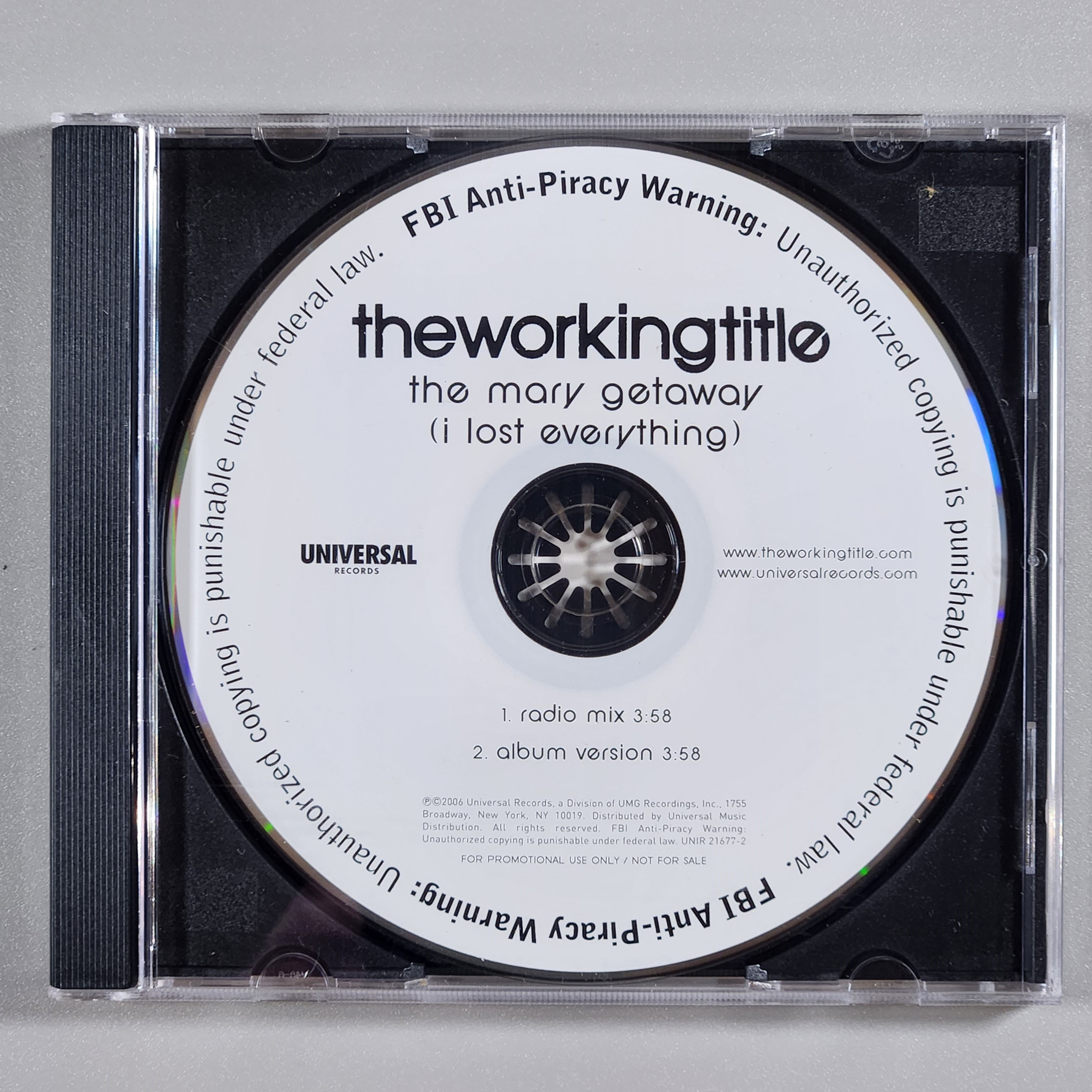 The Working Title - THE MARY GETAWAY (I LOST EVERYTHING)